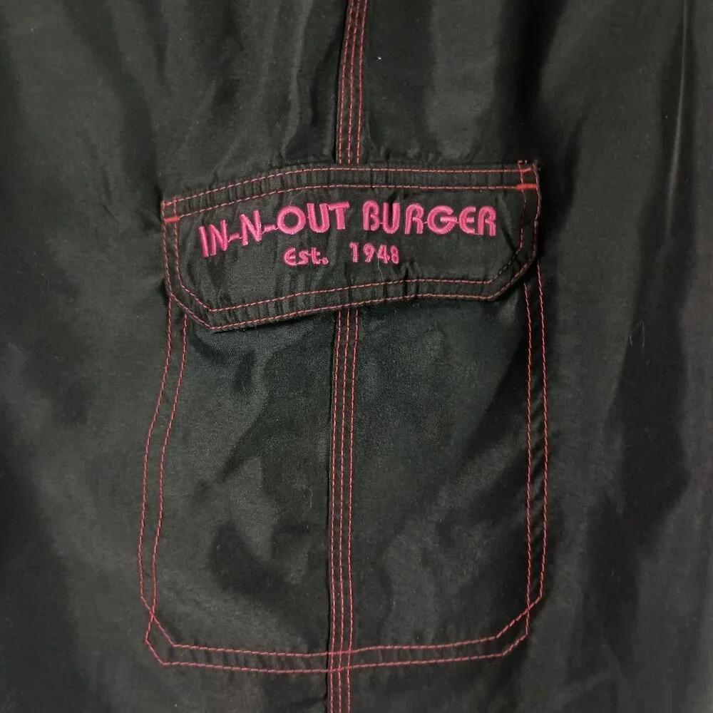 In-N-Out Burger Boardshorts Mens L 35 Brown Graphic Swim Trunks Surf Skater